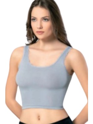 Looksense Kadın Kaşkorse Dantelli Kalın Askılı Crop 4004