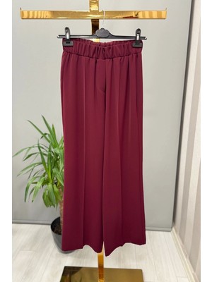Sentez Colmar Beli Lastikli Geniş Pantolon Bordo 5580