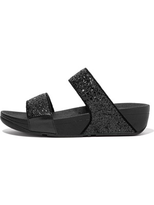 Kadın Terlik ET3-339 Fitflop Lulu Glitter Slides Black Glitter