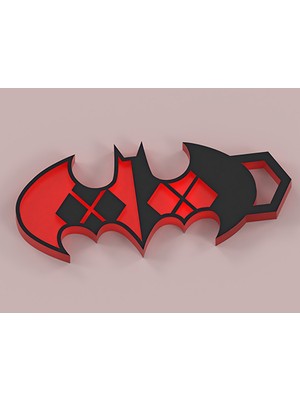 BYR Harley Quinn Batman Sembolü Anahtarlık (Sadece Plastik Aparattır) 3D