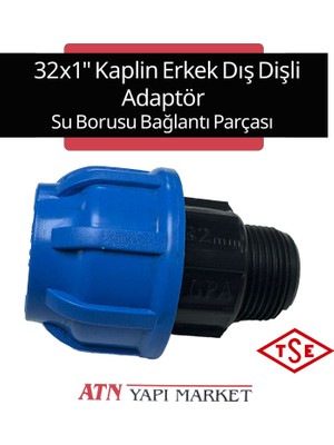32X1" Kaplin Erkek Dış Dişli Adaptör – Su Borusu Bağlantı Parçası – Pp Rekorlu Ek Elemanı
