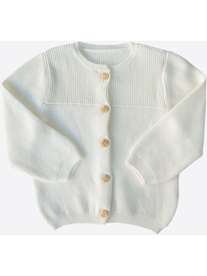 Organik Rosy Triko Hırka Ekru