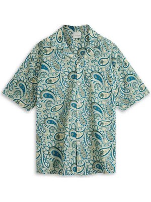 Şık La Chemise Paisley Gömlek - %100 Pamuk, Kısa Kollu, Rahat Kesim