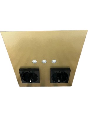 Tezgah Altı Ikili Priz / Gold Kasa / 6500K Beyaz Işık / Avax