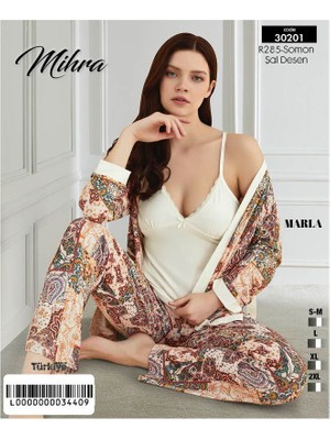 Ip Askılı Sabahlıklı 3 Lü Pijama Takımı