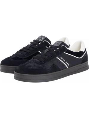 Kadın The Greenwich Kontrast Detaylı Süet Kort Sneaker - Siyah