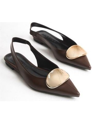 Kadın Jn Kahve Extra Yumuşak Aksesuarlı Babet