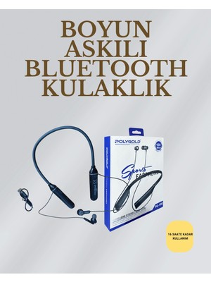 PolyGold Uzun Süreli Kullanım Için  - Kablosuz Boyun Bantlı Kulaklık, 50 Saat Batarya