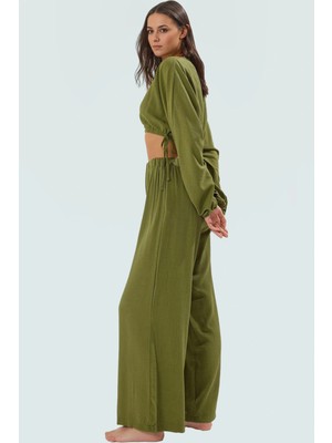 Pamuk Dokuma Bluz Pantolon Takım Plaj ve Günlük Kullanım Özenle Seçilmiş Uzun Ömürlü