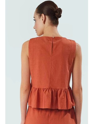 Pamuklu Fırfırlı Bluz Geniş Paça Pantolon Takım Yazlık Şıklık Yüksek Kalite