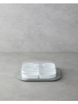 Daisy Plastik 4 Bölmeli Kahvaltılık 26X23 cm Yeşil