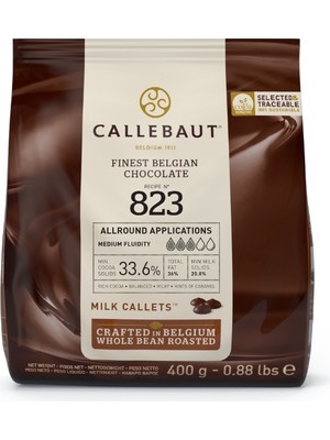 Callebaut 823 Sütlü Kuvertür Drop Çikolata 400 gr %33.6 Kakao Oranı ile Kolay Kullanım İçin İdeal