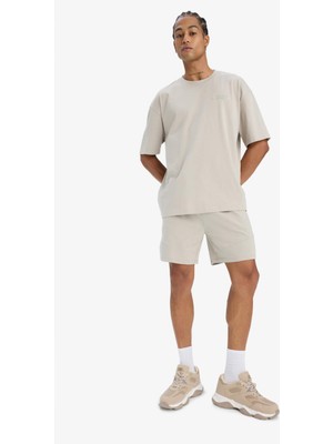 DeFacto Standart Fit Sporcu Beli Bağcıklı Cepli Şort E2585AX25SM