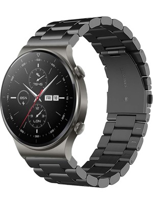 Tagomoon Huawei Watch Gt2 Pro Uyumlu Kordon Klasik Baklava Model Paslanmaz Çelik Metal Kayış