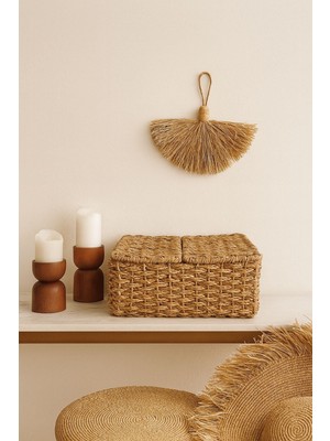 Hasır 2 Bölmeli Çok Amaçlı Sepet- Patates&soğan Sepeti 39 cm x 22 cm (Svr)