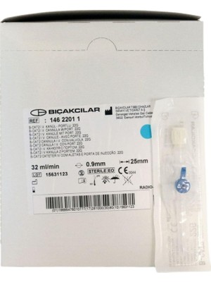 Bıçakcılar - Anjiokat 22G Mavi - 80 Adet