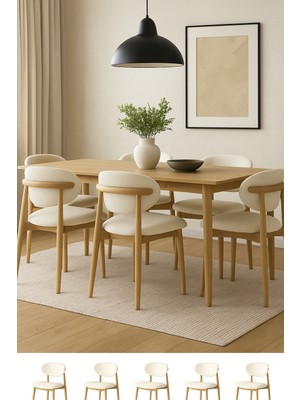 Enjoylife Gürgen Ağacı Yemek Masası Sandalyesi