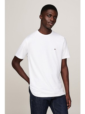 Erkek Regular Fit Esnek Teknik Kumaş T-Shirt - Beyaz