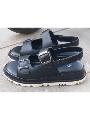 Bags Shoes Venüs 25470010Y Kadın Hakiki Deri Ayarlanabilir Çift Bantlı Anatomik Comfort Taban Günlük Sandalet