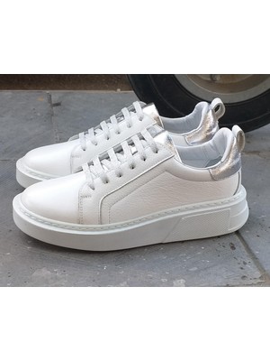 Bags Shoes Venüs 25150011Y Kadın Hakiki Deri Beyaz Sneaker Ayakkabı