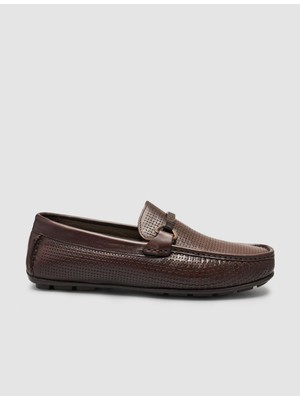 Cabani %100 Hakiki Deri Kahverengi Tokalı Erkek Loafer