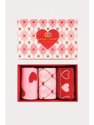 Katia & Bony Kadın Kalpli 3'lü Kutulu Soket Çorap