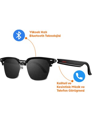 Mlb E13-06 Siyah Kablosuz Bluetooth Uyumlu Akıllı Gözlük