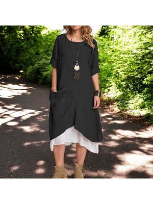 Yazlık Keten Salaş Kadın Elbise