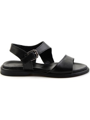 Siyah Leather Kadın Sandalet K05331120603