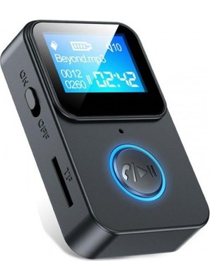 Leonpro Mikro Hafıza Kart Girişli  Bluetooth 5.0 Ses Alıcısı Verici LED Ekranlı Mp3 Çalar