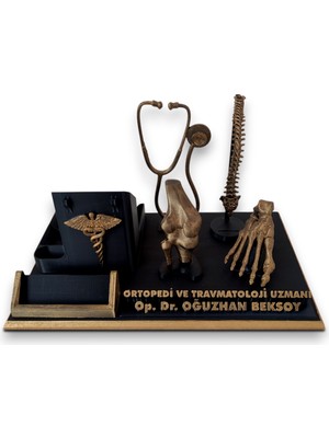 Kişiye Özel Masaüstü Isimlik ve Kartvizitlik Ortopedi ve Travmatoloji Doktoru, Doktora Hediye, Evlilik Yıl Dönümü Hediyesi
