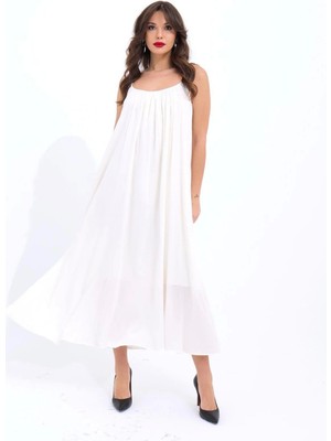 Fy Butik 7296 Elbise-Ekru