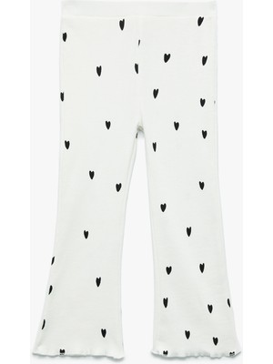 Koton Pamuklu Kalp Baskılı Kaşkorse Ispanyol Paça Tayt