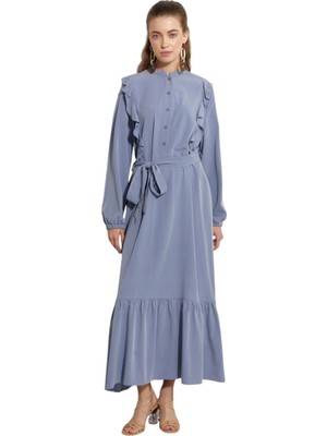 Farbalalı Katlı Elbise KAY.VV-A23-93005