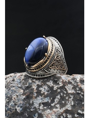 925 Ayar Gümüş Yüzük Zirkon Taş Süslemeli Kaplangözü Taşlı 902026