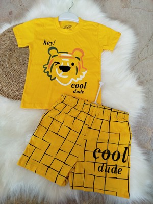 Renkli Diyar Erkek Çocuk Takım Şort ve Kısa Kollu Tişört