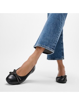 Kadın Babet E3E-001 Fitflop Delıcato Glıtz-Bow Leather Ballet Black