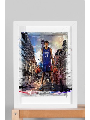 Victor Wembanyama Çerçeveli Tablo - Basketbol France Posteri Tablo