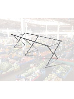 Ekerev Pazar Tezgahı ,kampet 200 cm Demir( Makaslı )