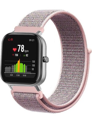 Kreton Amazfit Gts Gts2 Gts3 Gts4  ile Uyumlu Kordon Cırt Cırtlı Spor Kumaş Kayış