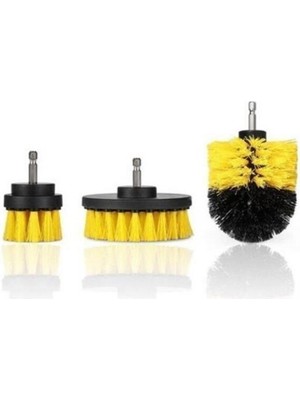 3lü Matkap Ucu Banyo Küvet Duşakabin Araba Tekerliği Koltuk Yıkama Temizleme Fırçası Seti