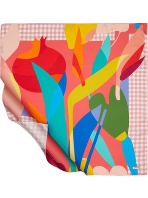 Şeker Pembe Piknik Tivil Ipek Eşarp