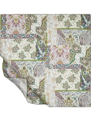 Su Yeşili Bohem Kırkyama Tivil Ipek Eşarp