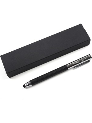 Kişiye Özel Baskılı Siyah Desenli Metal Roller Kalem