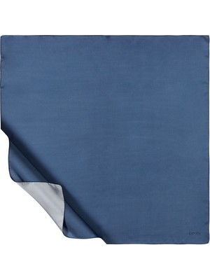 Koyu Mavi Düz Tivil Ipek Eşarp