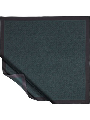 Typo Monogram Çam Yeşili Tivil Ipek Eşarp / 01119