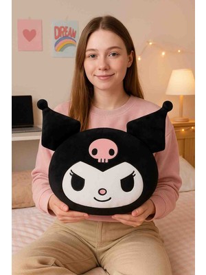 40 cm Kuromi Peluş Yastık | 40 cm Kawaii Karakter | Yumuşak ve Dekoratif Peluş Oyuncak