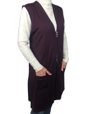 Kadın Günlük Uzun Penye Yelek