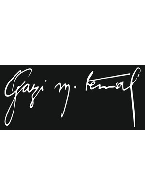 Altınuç Art Design 2 Adet 19X10 cm Beyaz Renkli Gazi Mustafa Kemal Atatürk Sticker Laptop Kask Araba Motor Sticker