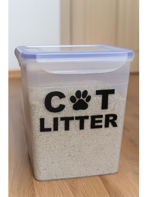 Deembro 5,5 Lt Kedi Kumu Saklama Kabı Saklama Kutusu Hava Almaz Sızdırmaz Contalı Silikonlu Vakumlu